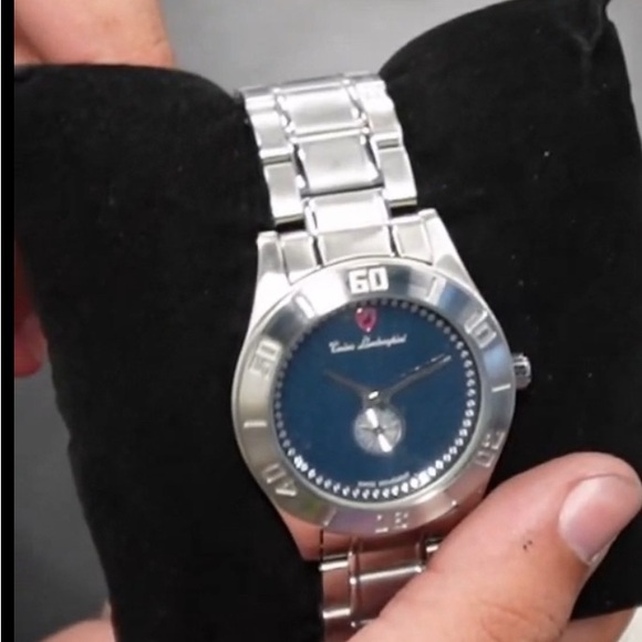 Lamborghini Silver and Blue men's Watch